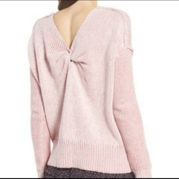 Rebecca Minkoff Sweater Cotton Knit Bateau & V-Neck Reversible Twist Pink L NWT - Picture 7 of 16